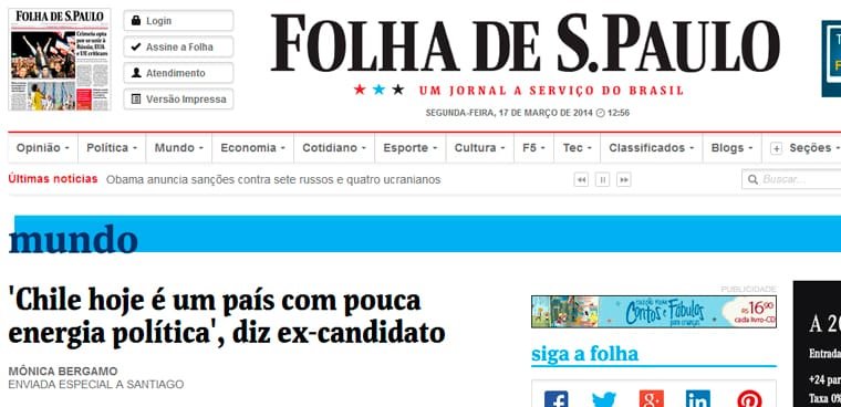 diario-folha-de-s-paulo-de-brasil-chile-hoje-e-um-pais-com-pouca-energia-politica-diz-ex-candidato